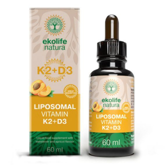 VITAMÍNY A MINERÁLY - Ekolife natura Liposomal Vitamin K2 + D3 60ml (Lipozomální vitamín K2+ D3)
