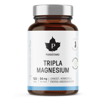 KOMPLETNÍ SORTIMENT - Puhdistamo Triple Magnesium 120 kapslí (Hořčík)