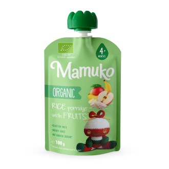 IMPORT Allnature - "Mamuko" BIO rýže a ovocné pyré pro miminka od 4 měsíců, 100 g