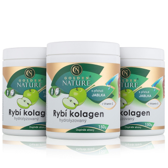 Akční balíčky 2+1 - 2+1 Golden Nature Hydrolyzovaný Rybí kolagen+Vitamin C 450g (jablko)