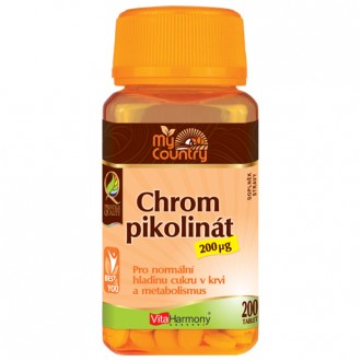 KOMPLETNÍ SORTIMENT - My Country - Chrom pikolinát 200 mcg, 200 tbl.