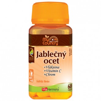 KOMPLETNÍ SORTIMENT - My Country - Jablečný ocet + vláknina + chrom + vitamin C, 60 tbl.