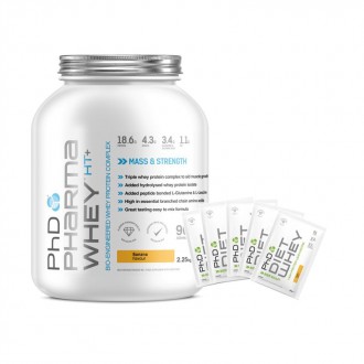 Import Foractiv.cz - Pharma Whey HT+ 2,25kg banán + 5 x vzorek Diet Whey 50g