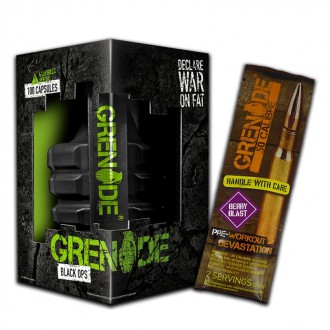 Import Foractiv.cz - GRENADE BLACK OPS 100 kapslí + 50Calibre 23,2g (2 dávky) ZDARMA