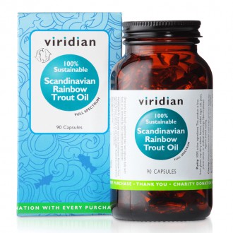KOMPLETNÍ SORTIMENT - Viridian Scandinavian Rainbow Trout Oil (Rybí olej) 90 kapslí