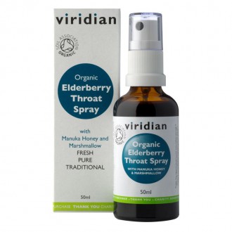 KOMPLETNÍ SORTIMENT - Bezinkový ústní sprej - Elderberry Throat Spray 50ml Organic