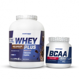 Import Foractiv.cz - XXL Whey Plus Protein 2,25kg čokoláda + BCAA Drink 500g kiwi