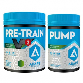 Import Foractiv.cz - HARDCORE SET (Pre Train V2 330g modrá malina + PUMP 80 kapslí)