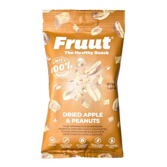 IMPORT Allnature - Fruut Sušené jablečné křupavé kousky s arašídy 40g