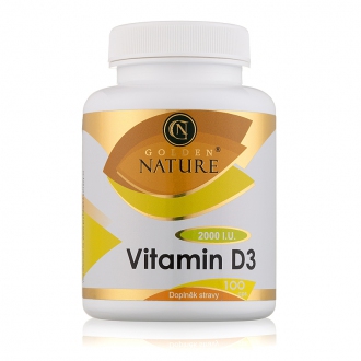 KOMPLETNÍ SORTIMENT - Golden Nature Vitamin D3 2000 I.U. 100 cps.
