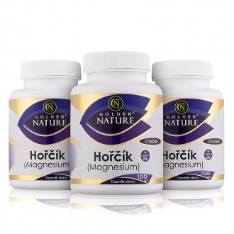 AKČNÍ BALÍČKY 2+1 - 2+1 Golden Nature Magnesium (Hořčík) Chelate+Vitamin B6 300 cps.