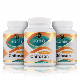 AKČNÍ BALÍČKY 2+1 - 2+1 Golden Nature Chitosan + Vitamin C 300 cps.