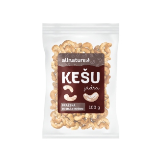 IMPORT Allnature - Allnature Kešu jádra pražená se solí a pepřem 100 g