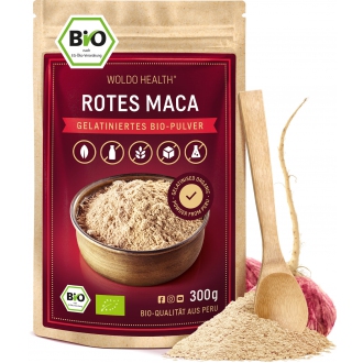 KOMPLETNÍ SORTIMENT - Woldohealth Maca červená BIO prášek 300g