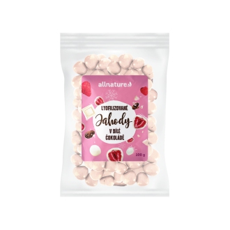IMPORT Allnature - Allnature Mrazem sušené jahody v bílé čokoládě 100 g