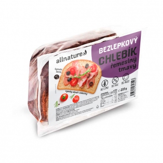 IMPORT Allnature - Allnature Bezlepkový chlebík řemeslnný tmavý 235 g