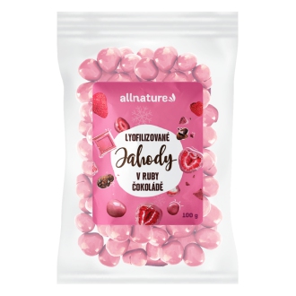 IMPORT Allnature - Allnature Mrazem sušené jahody v ruby čokoládě 100 g