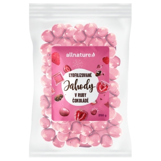 IMPORT Allnature - Allnature Mrazem sušené jahody v ruby čokoládě 250 g