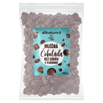 IMPORT Allnature - Allnature Mléčná čokoláda bez cukru s vlákninou 250 g