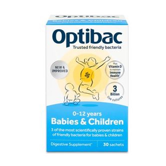 KOMPLETNÍ SORTIMENT - Optibac Babies and Children (Probiotika pro miminka a děti) 30 x 1,5g sáček