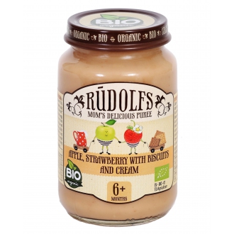 IMPORT Allnature - Rudolfs BIO Jablko, jahody, sušenky, smetana 190 g