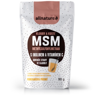 IMPORT Allnature - Allnature MSM s inulinem a vitamínem C -  příchut pomeranč 90 g