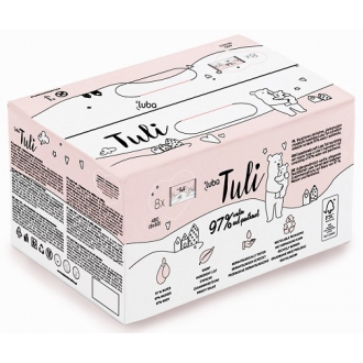 IMPORT Allnature - LUBA Tuli BIG PACK dětské vlhčené ubrousky s 97 % vody a panthenolem - 8x60 ks