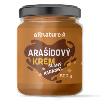 KOMPLETNÍ SORTIMENT - Allnature Arašídový krém - SLANÝ KARAMEL 500 g