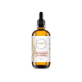 Puravia LABS Prenatal Omega 3 & D3 + K2 Vegan, 60 ml