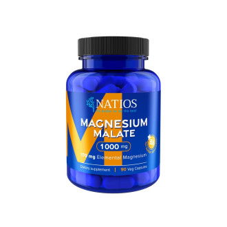 NATIOS Magnesium Malate 1000 mg + B6, 90 veg. kapslí