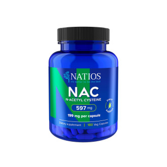 NATIOS N-Acetyl Cysteine, NAC, 199 mg, 180 veganských kapslí