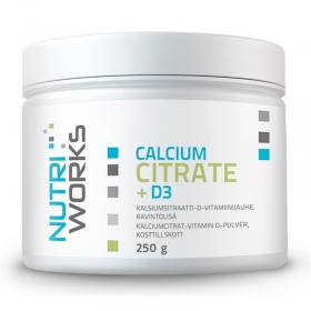 NutriWorks Calcium Citrate + D3 250g (Citrát vápenatý + vitamín D3)