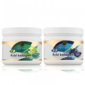 1+1 Golden Nature Rybí kolagen+Vitamin C - Borůvka 250g + Jablko 250g